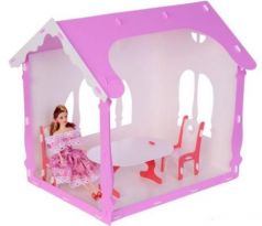 Домик для кукол  Летний дом Вероника бело-розовый с мебелью