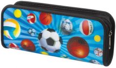 Пенал-косметичка BRAUBERG, с эффектом 3D, пластик, "Мячи", 22х10х5 см, 227307