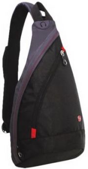 Рюкзак WENGER с одним плечевым ремнем, универсальный, черно-серый, 7 л, 45х25х15 см, 1092230
