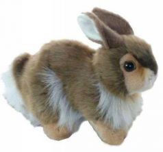 Мягкая игрушка кролик Hansa Кролик пластик искусственный мех синтепон разноцветный 23 см 2796
