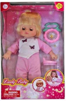 Кукла Defa Luсy Любимый малыш, 29 cм, в роз. костюме, с аксесс., кор. 5063/pink