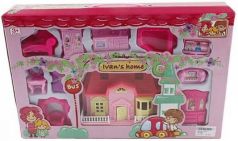 Дом для кукол Shantou Gepai Вилла розовая с набором мебели  234