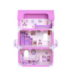 Дом для кукол R&S Коттедж Екатерина с мебелью (белый/розовый) 82.5 x 35.5 x 105 см
