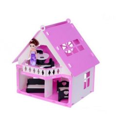 Дом для кукол R&S Дачный дом Варенька с мебелью (белый/розовый) 40 х 36 х 40 см