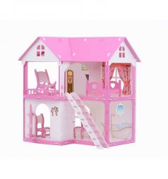 Дом для кукол R&S Коттедж Светлана с мебелью (белый/розовый) 39 х 50 х 54 см
