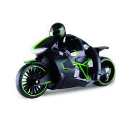 Мотоцикл на радиоуправлении 1Toy Драйв с гонщиком, цвет: зеленый 24.4 см 1 : 12
