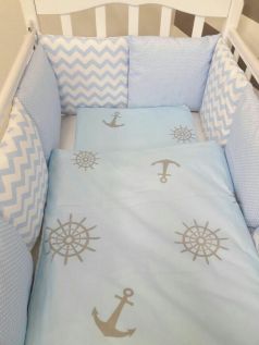 Комплект постельного белья By Twinz Бриз одеяло 100 х 140 см, цвет: голубой/серый