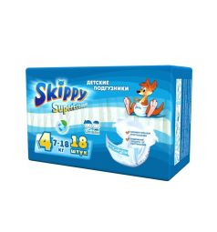 Подгузники Skippy для детей Super Econom р. 4 (7-18 кг) 18 шт.