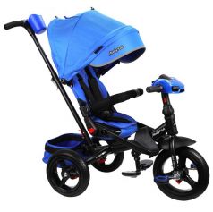 Трехколесный велосипед Moby Kids New Leader 360° 12x10 AIR Car, цвет: синий