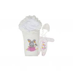 Комплект на выписку День рождения Babyglory, цвет: розовый одеяло/шапка/комбинезон/уголок