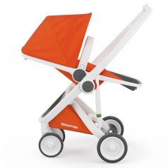 Прогулочная коляска Greentom Upp Reversible, цвет: оранжевый/белая рама