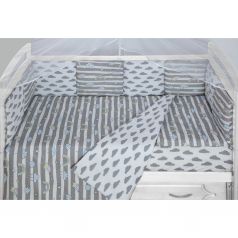 Бортик в кроватку Amarobaby Радуга, цвет: серый 12 шт 30 х 30 см