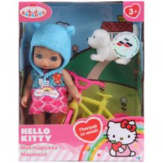 Кукла Карапуз Hello Kitty в голубой шапочке