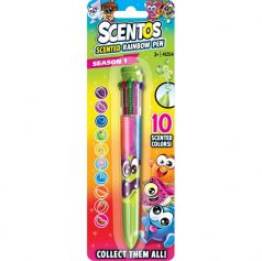 Ароматизированная многоцветная шариковая ручка Scentos 10 цветов зелёный корпус
