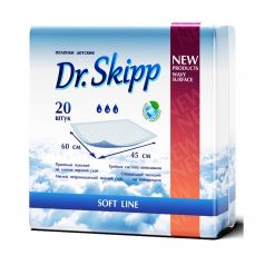 Пеленки Dr.Skipp Soft Line детские гигиенические 60 х 45 см, 20