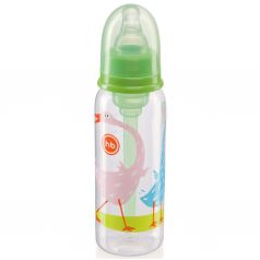 Бутылочка Happy Baby с силиконовой соской полипропилен, 250 мл, цвет: зеленый