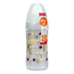Бутылочка Nuk First Choice Plus New Classic соска FC+ с отверствием М размер 1 полипропилен с рождения, 150 мл, цвет: серый