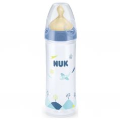 Бутылочка Nuk First Choice Plus с соской M полипропилен, 250 мл, цвет: синий