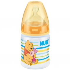 Бутылочка Nuk First Choice Plus с соской р. 1 полипропилен, 150 мл, цвет: оранжевый