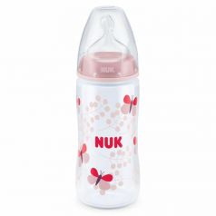 Бутылочка Nuk с соской из силикона с отверстием М размер 1, полипропилен, с 0 мес, 300 мл