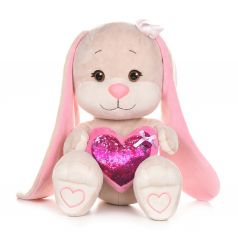 Мягкая игрушка Jack&Lin Зайка с розовым сердцем 35 см