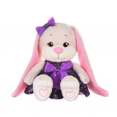 Мягкая игрушка Jack&Lin Зайка в Фиолетовом Платьице с Пайетками 20 см