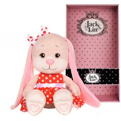 Мягкая игрушка Jack&Lin Зайка в Красном Платье в Белый Горошек 25 см