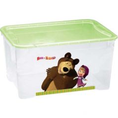 Ящик для игрушек Бытпласт Маша и Медведь, цвет: 90100167026