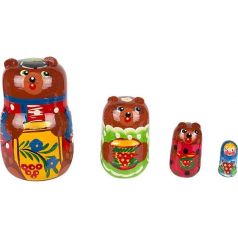 Матрешка Русские народные игрушки Три медведя 4 персонажа
