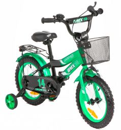 Детский двухколесный велосипед Leader Kids G14BD128, цвет: зеленый/черный