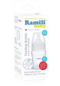 Бутылочка Ramili Baby полипропилен с рождения, 210 мл
