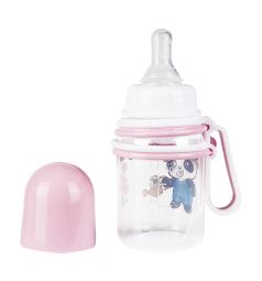 Бутылочка Бусинка С ручками пластик пластик, 150 мл, цвет: розовый
