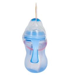 Бутылочка Nuby с широким горлышком полипропилен с 6 мес, цвет: голубой