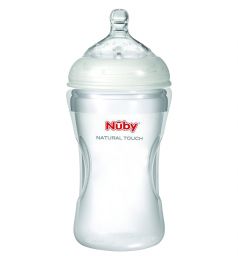 Бутылочка Nuby с диспенсером полипропилен с рождения, цвет: белый