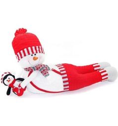 Кукла Новогодняя сказка Снеговик-весельчак красный