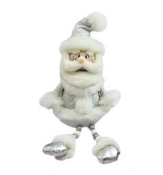 Кукла Новогодняя сказка Дед Мороз серебро 45 см