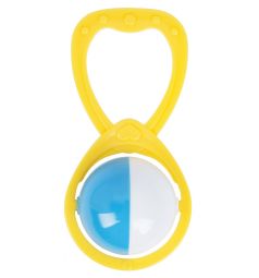 Погремушка Stellar Маракасик желтый с синим шариком, 14 см