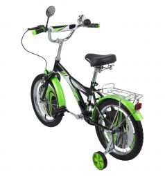Детский двухколесный велосипед Leader Kids G16BD403, цвет: зеленый/черный