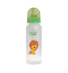 Бутылочка Lubby Веселые животные полипропилен с рождения, 250 мл, цвет: зеленый