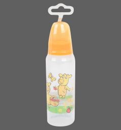 Бутылочка Мир Детства с силиконовой соской полипропилен с рождения, 250 мл, цвет: оранжевый