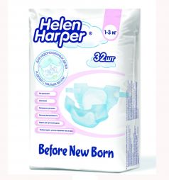 Подгузники Helen Harper Before Newborn (1-3 кг) 32 шт.