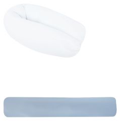 Подушка Smart-textile Валик-мах длина по внешнему краю 180 см, цвет: белый/серый