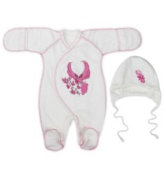 Комплект на выписку Вдохновение Babyglory, цвет: розовый одеяло/уголок/шапка/комбинезон/пояс 95 х 95 см