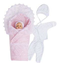Комплект на выписку Очаровашка Babyglory, цвет: розовый одеяло/уголок/шапка/распашонка/ползунки/пояс для одеяла 90 х 90 см