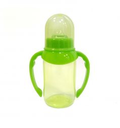 Бутылочка Пома С ручками полипропилен с 4 мес, 125 мл, цвет: зеленый