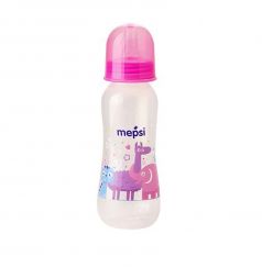 Бутылочка Mepsi полипропилен с рождения, 250 мл, цвет: розовый
