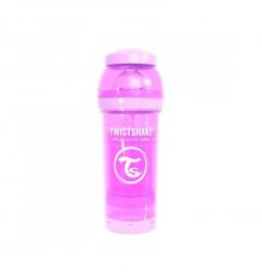 Бутылочка Twistshake для кормления антиколиковая пластик с рождения, 260 мл, цвет: фиолетовый