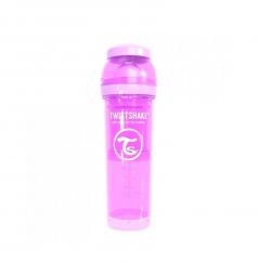 Бутылочка Twistshake для кормления антиколиковая пластик с рождения, 330 мл, цвет: фиолетовый