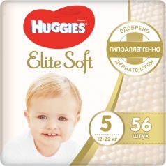Подгузники Huggies Elite Soft 5, 12-22кг, 56шт.