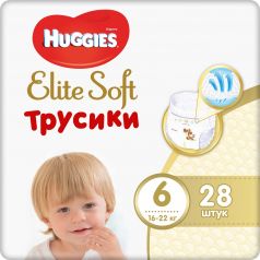 Трусики-подгузники Huggies Elite Soft 6 (16-22кг) 28шт.